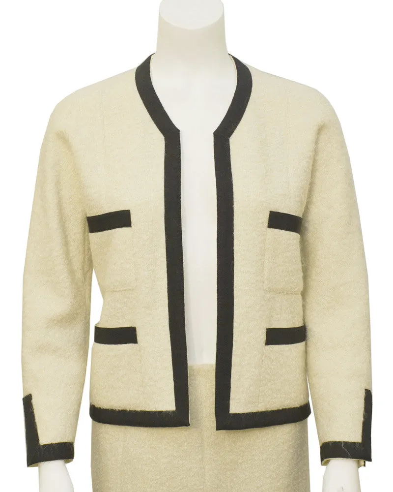 Cream Boucle Haute Couture Jacket and Skirt from 1986/1987
