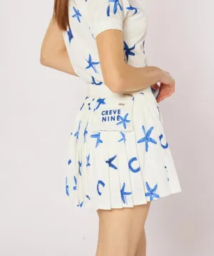 CREVE NINE: Marine Star Pleated Skirt - 2 Colors