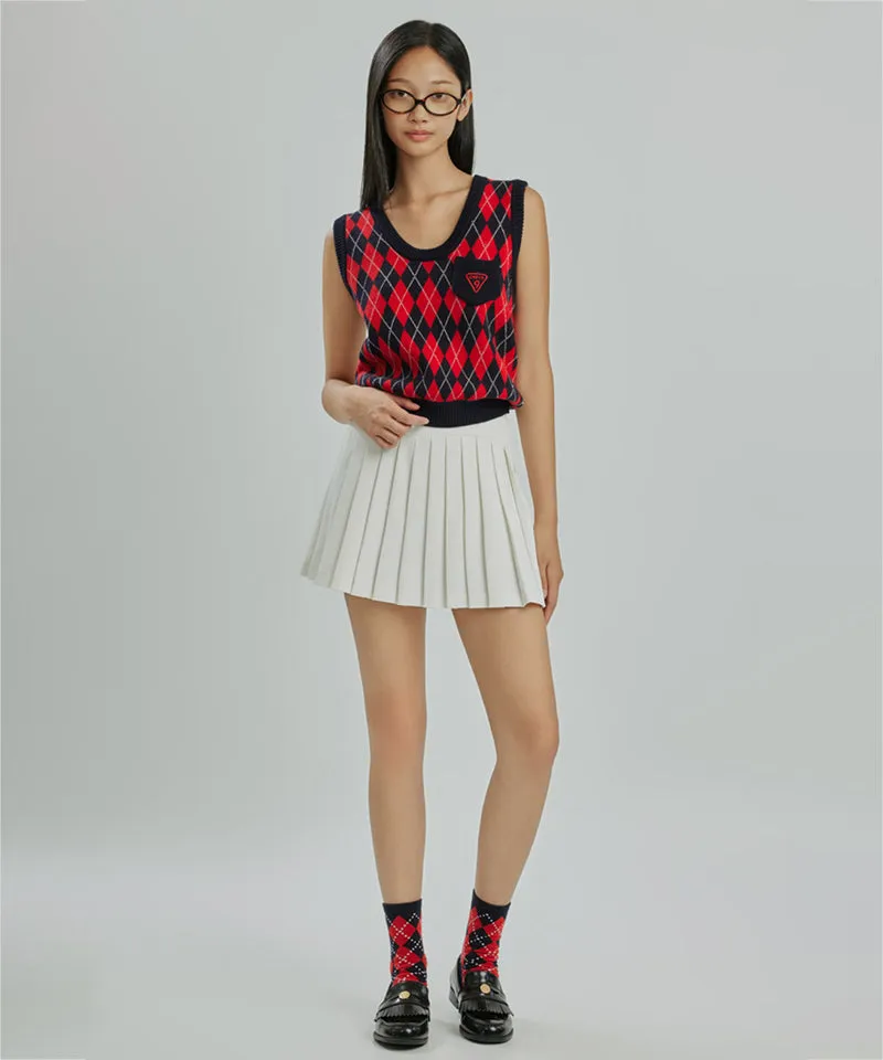 CREVE NINE: Shibori Pleated Skirt - Ivory