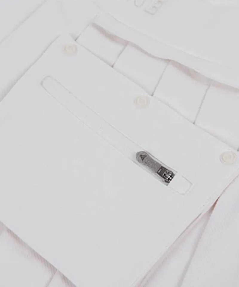 CREVE NINE: Shibori Pleated Skirt - Ivory