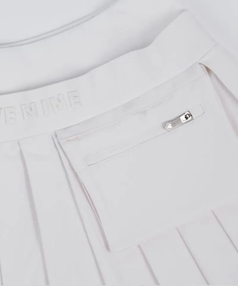 CREVE NINE: Shibori Pleated Skirt - Ivory