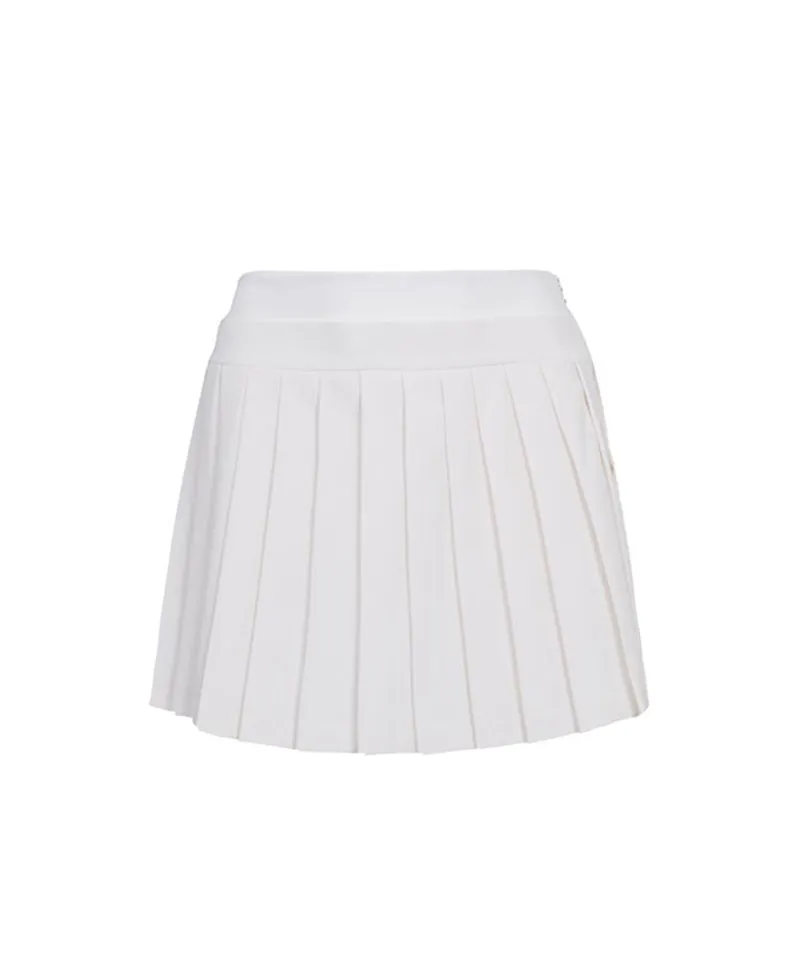 CREVE NINE: Shibori Pleated Skirt - Ivory