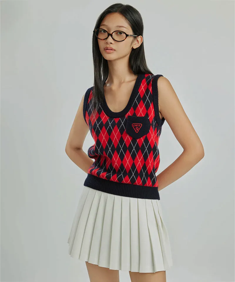CREVE NINE: Shibori Pleated Skirt - Ivory
