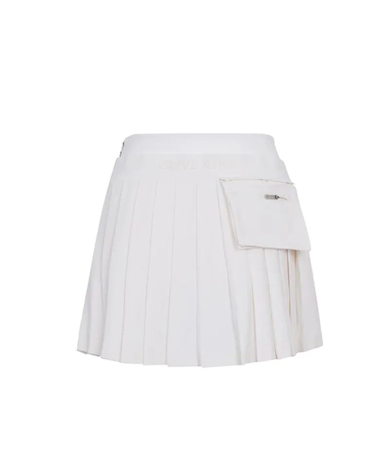 CREVE NINE: Shibori Pleated Skirt - Ivory
