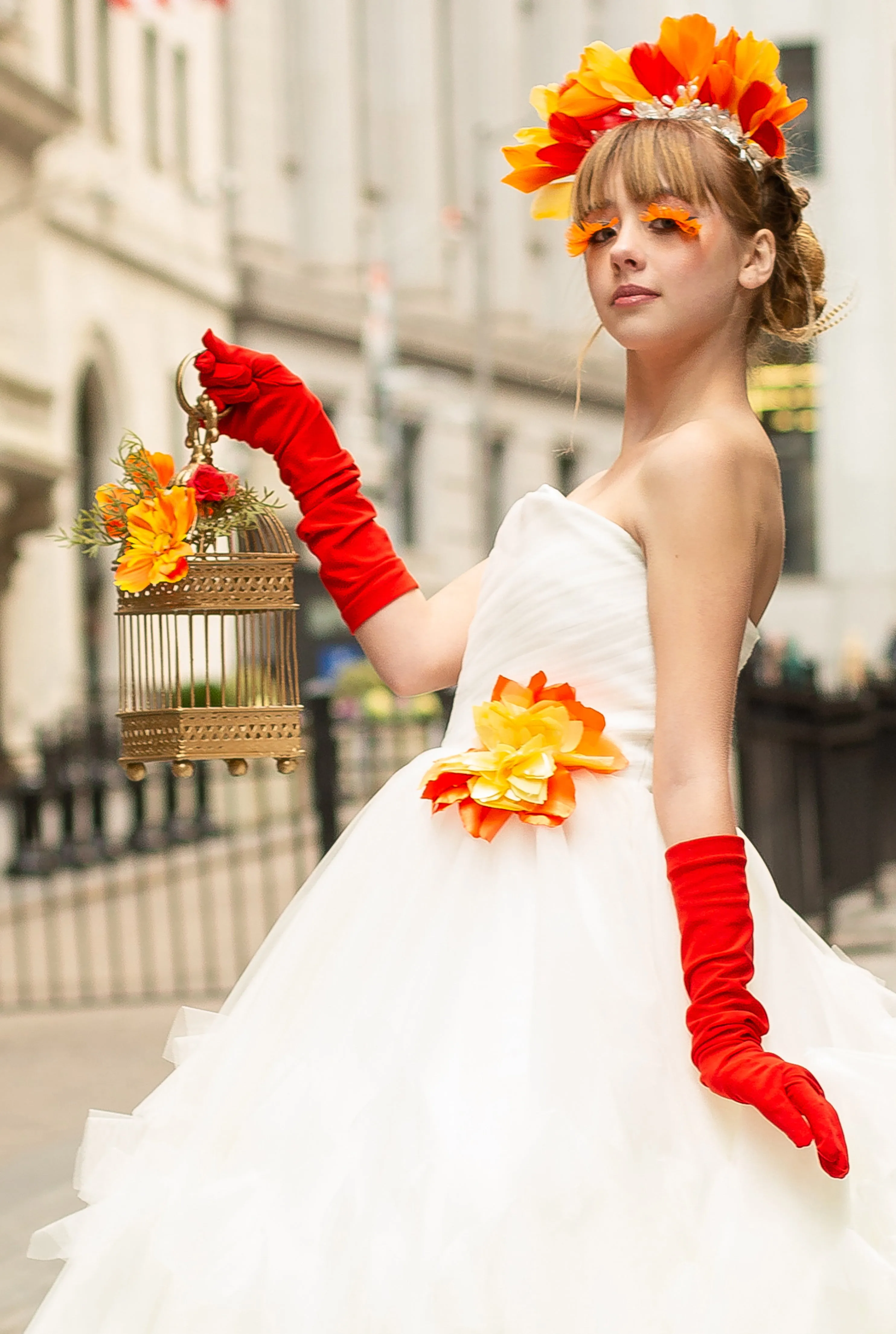 Custom Gown "Lutino Cockatiel"