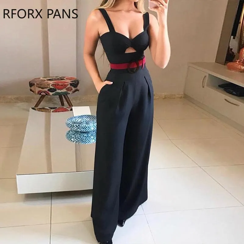Cut Out Twist Front Wide Leg Jumpsuit