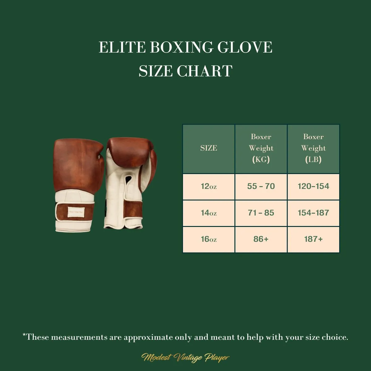 Elite Leather Boxing Gloves - Cream   Light Brown