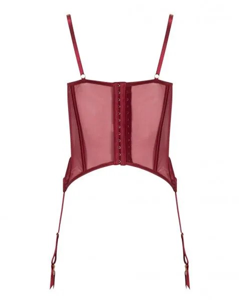 Embroidered Merrywidow - Ruby Wine -