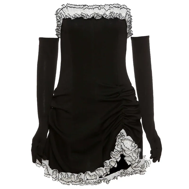 Fashion dress   hand sleeves KF82003