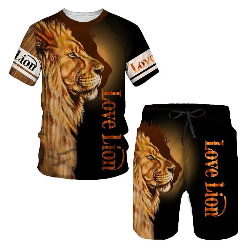 Ferocious Lion Summer Tracksuit Set