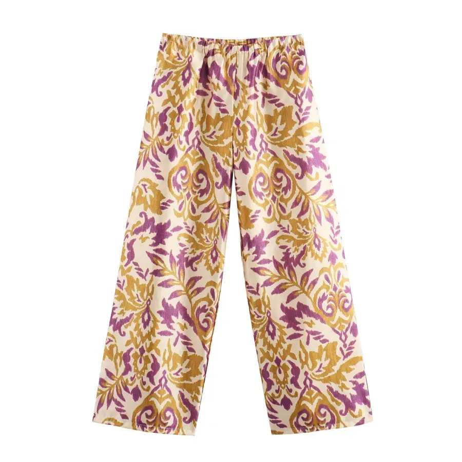 Floral Blazer Suits Pants Set