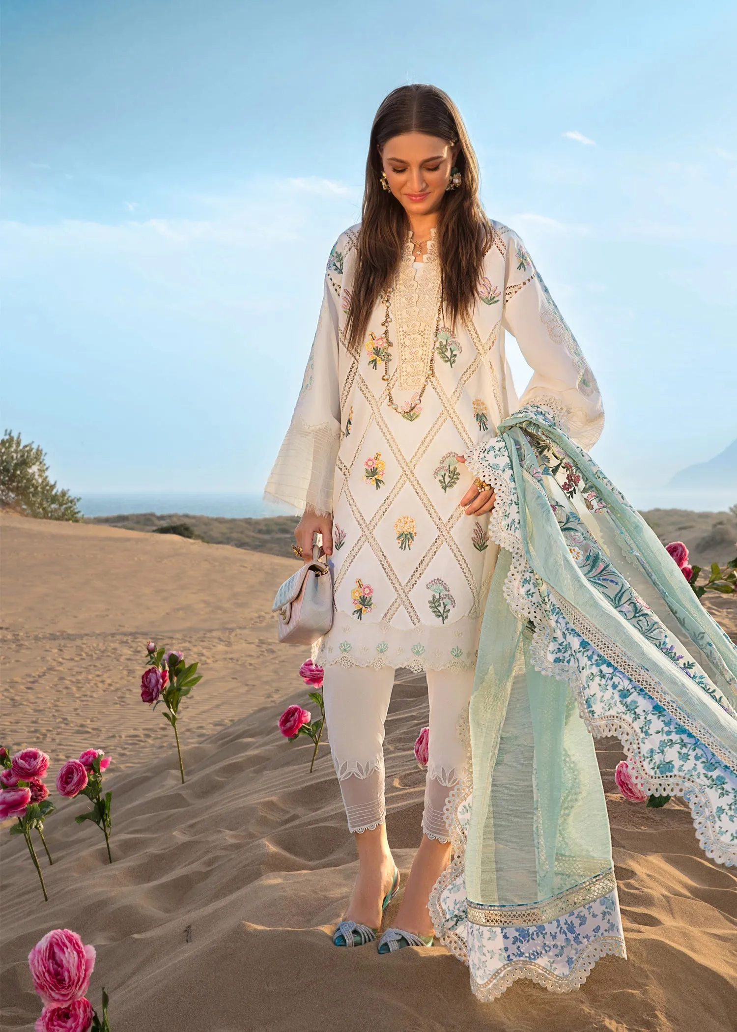 French Summer Ivory | Crimson Luxury Lawn Collection 2023 | Unstitched Embroidered Lawn Suits