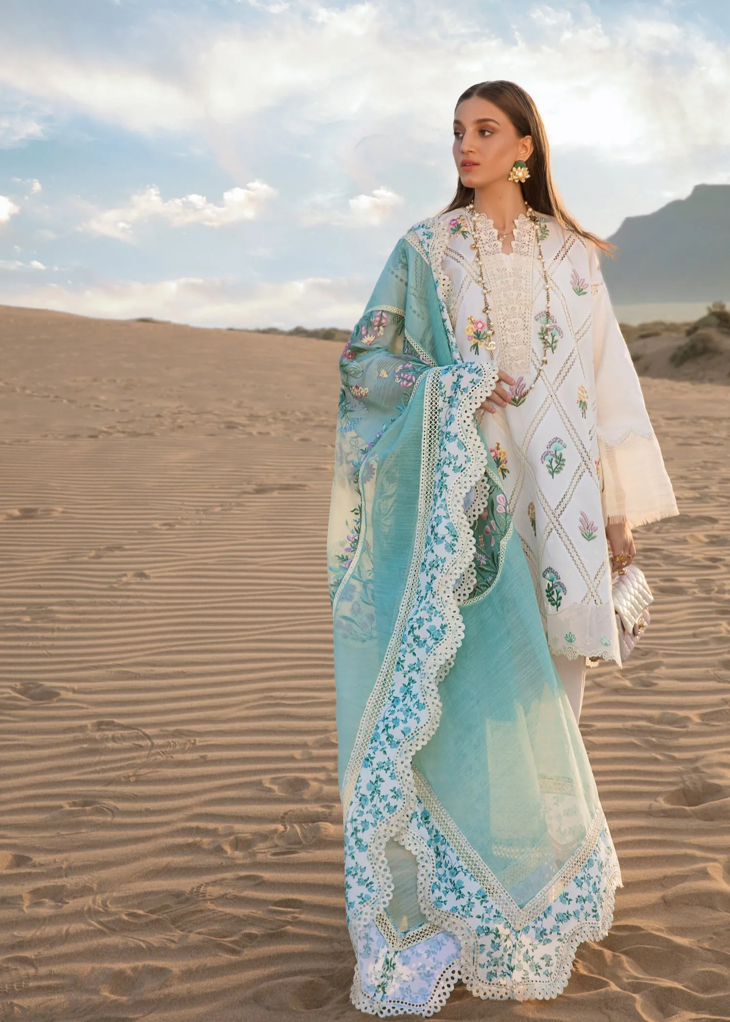 French Summer Ivory | Crimson Luxury Lawn Collection 2023 | Unstitched Embroidered Lawn Suits
