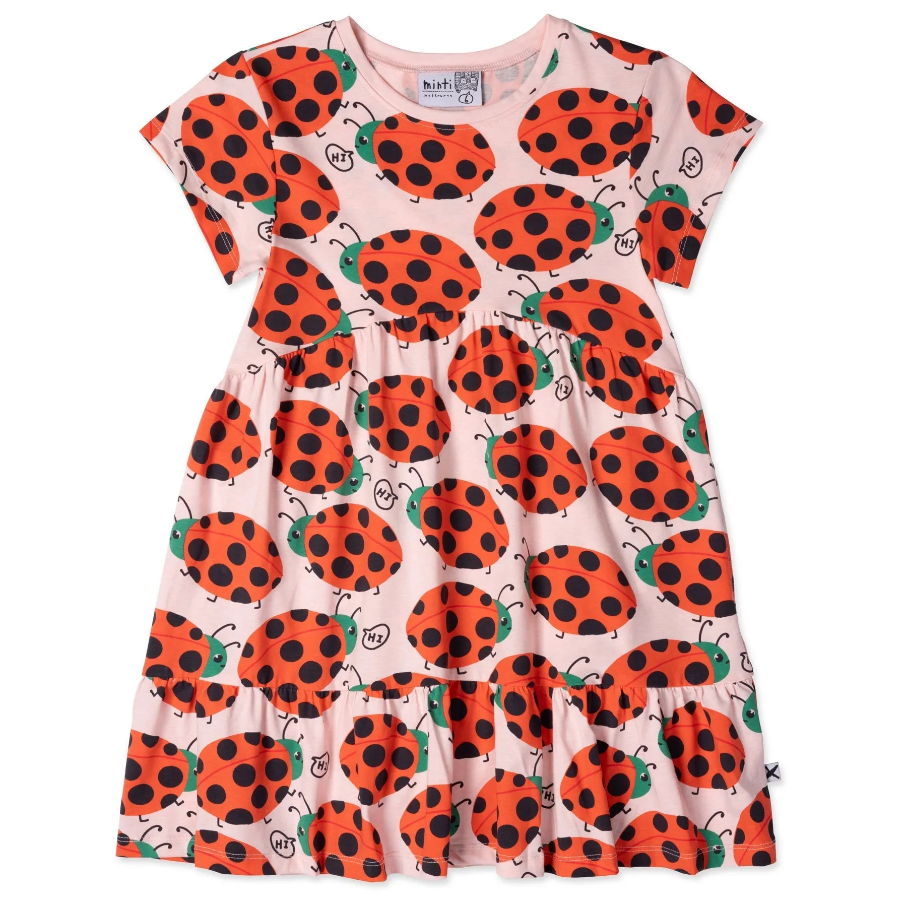 Friendly Ladybirds Dress- Pink Marle