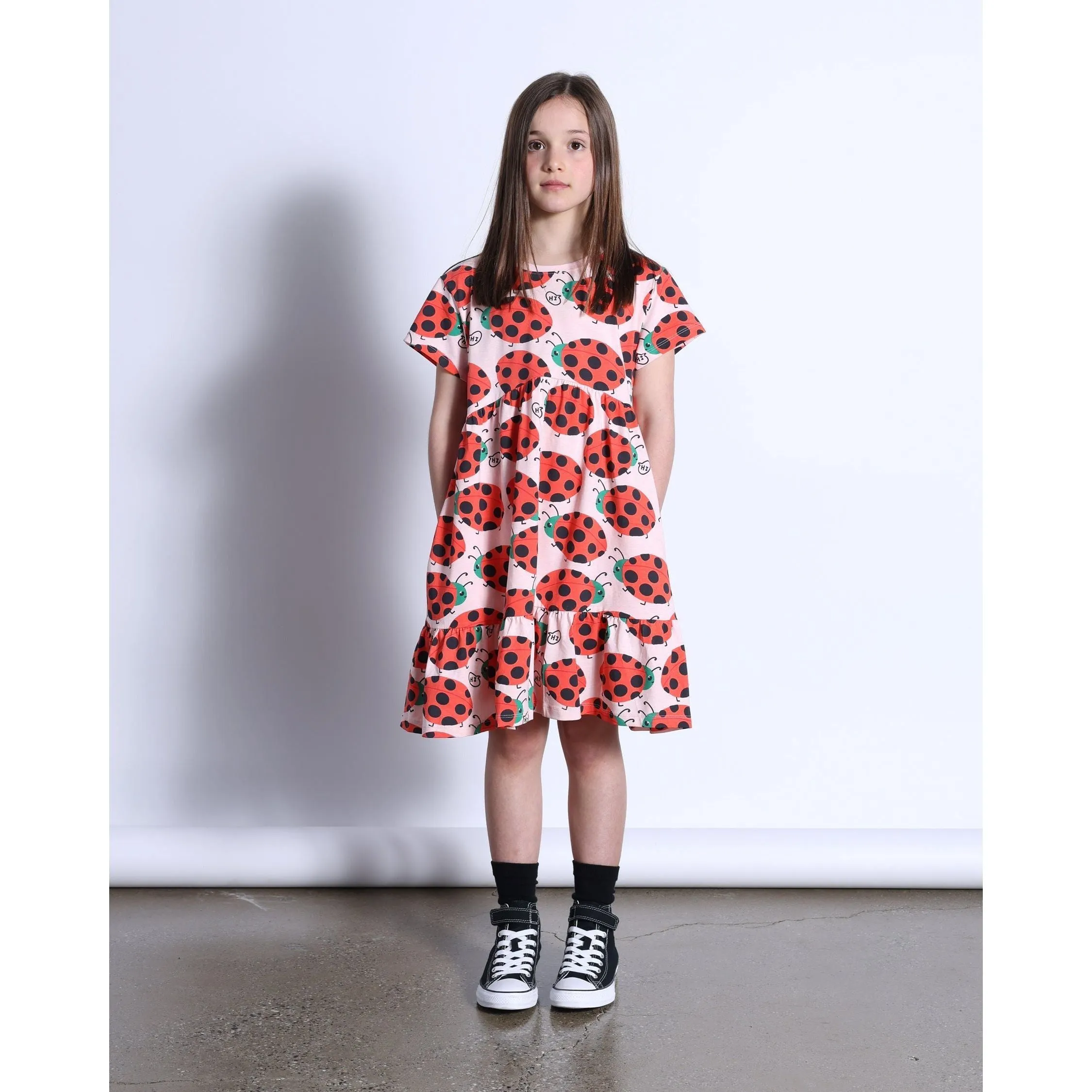 Friendly Ladybirds Dress- Pink Marle