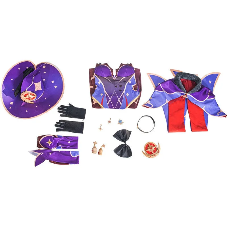 Game Genshin Impact Mona Megistus Fullset Cosplay Costumes