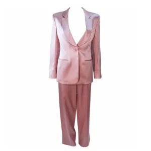 GIORGIO ARMANI Pink Mauve Silk Pant & Body Suit Size 42