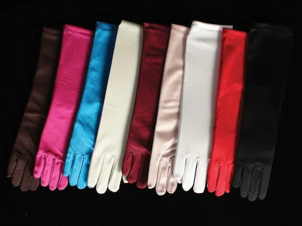 Girls Long Satin Gloves