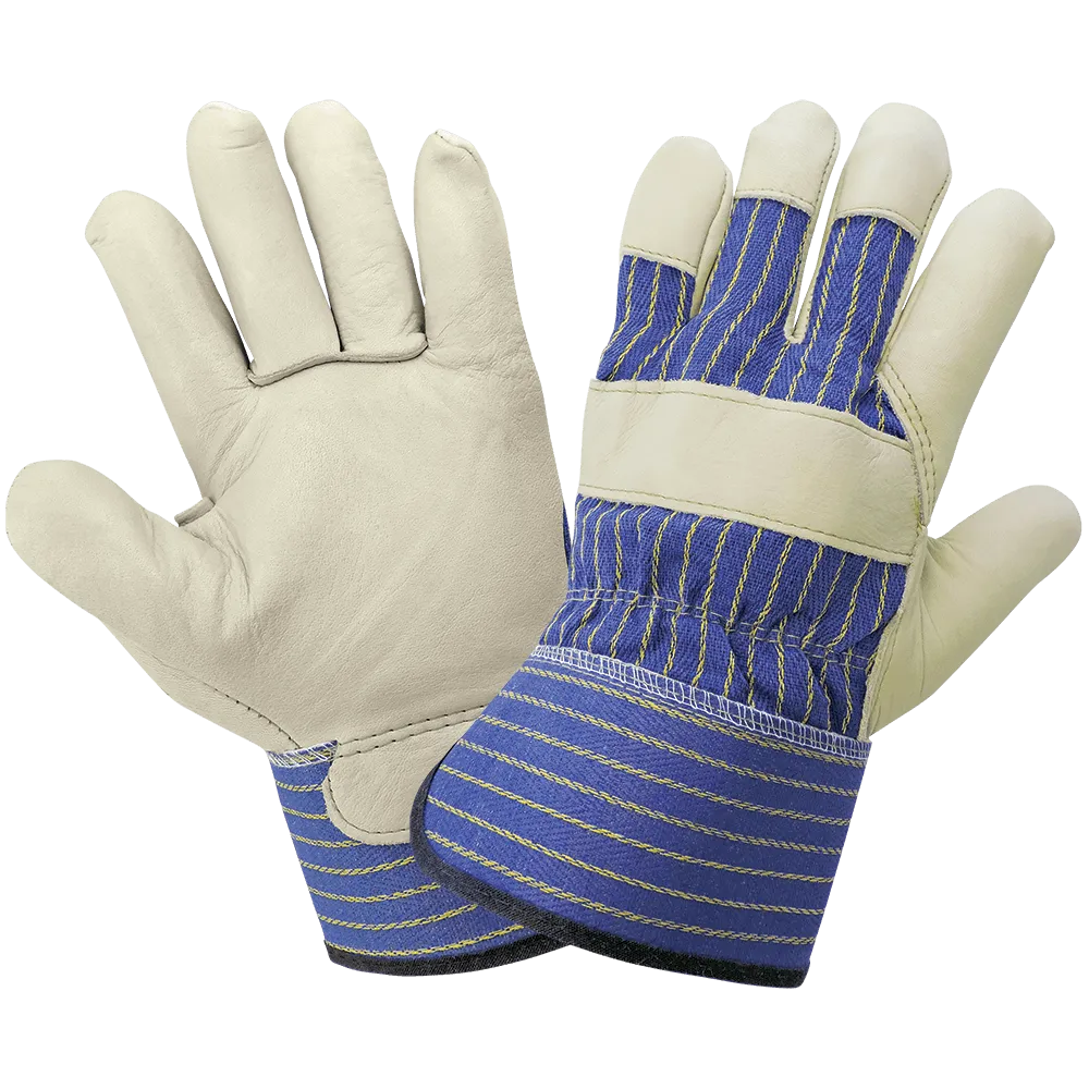 Global Glove & Safety 1900 Premium Grain Cowhide Gunn Cut Leather Palm Gloves
