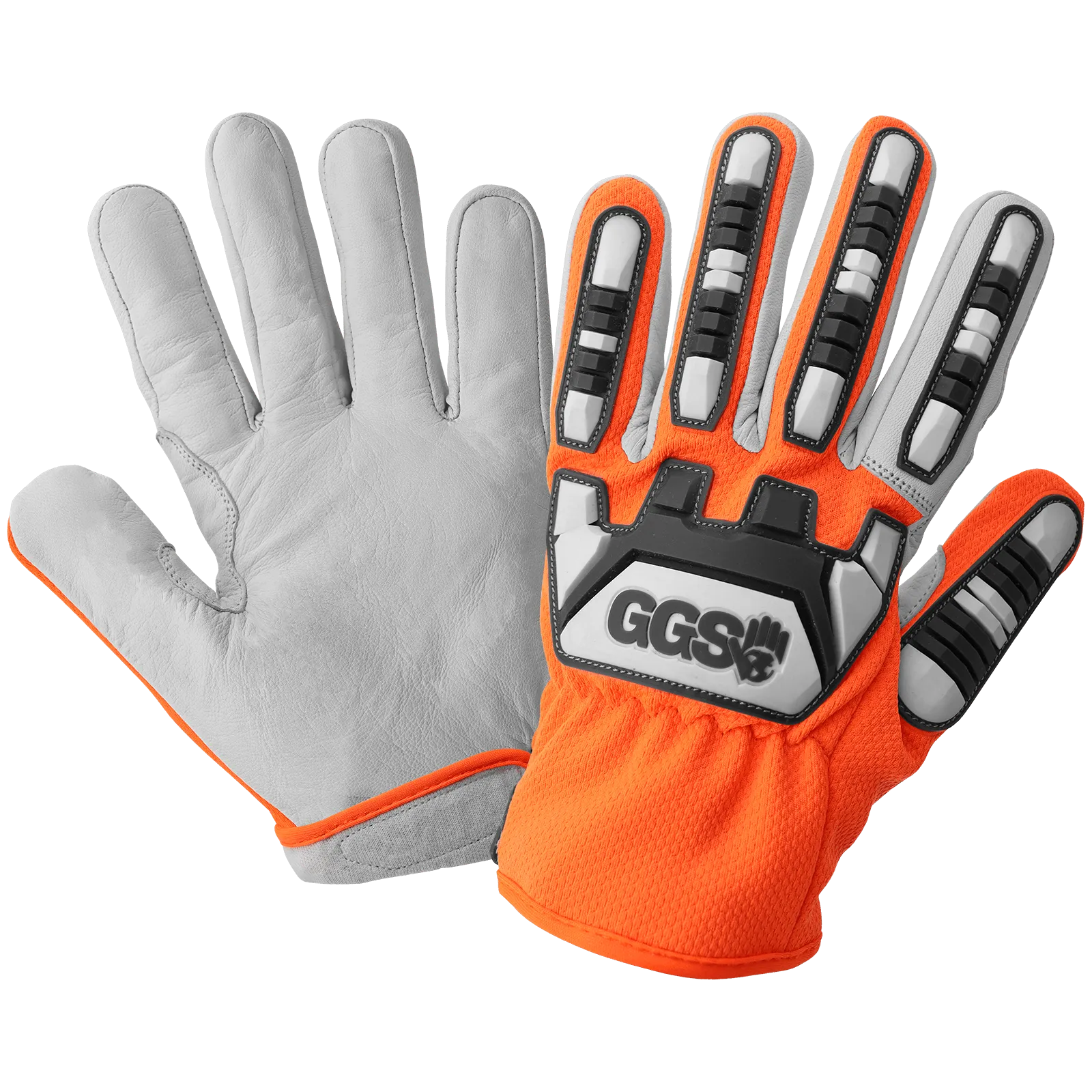 Global Glove & Safety CIA7600 Hi Vis, Mechanics Style Tuffalene Gloves, Goatskin Palm, Impact, Cut A6
