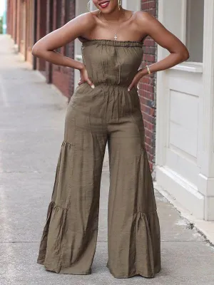 Gorgeousladie Bandeau Wide-Leg Jumpsuit