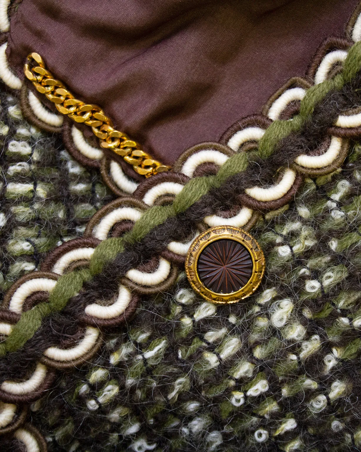 Green and Brown Tweed 6 Piece Skirt Suit from 1981