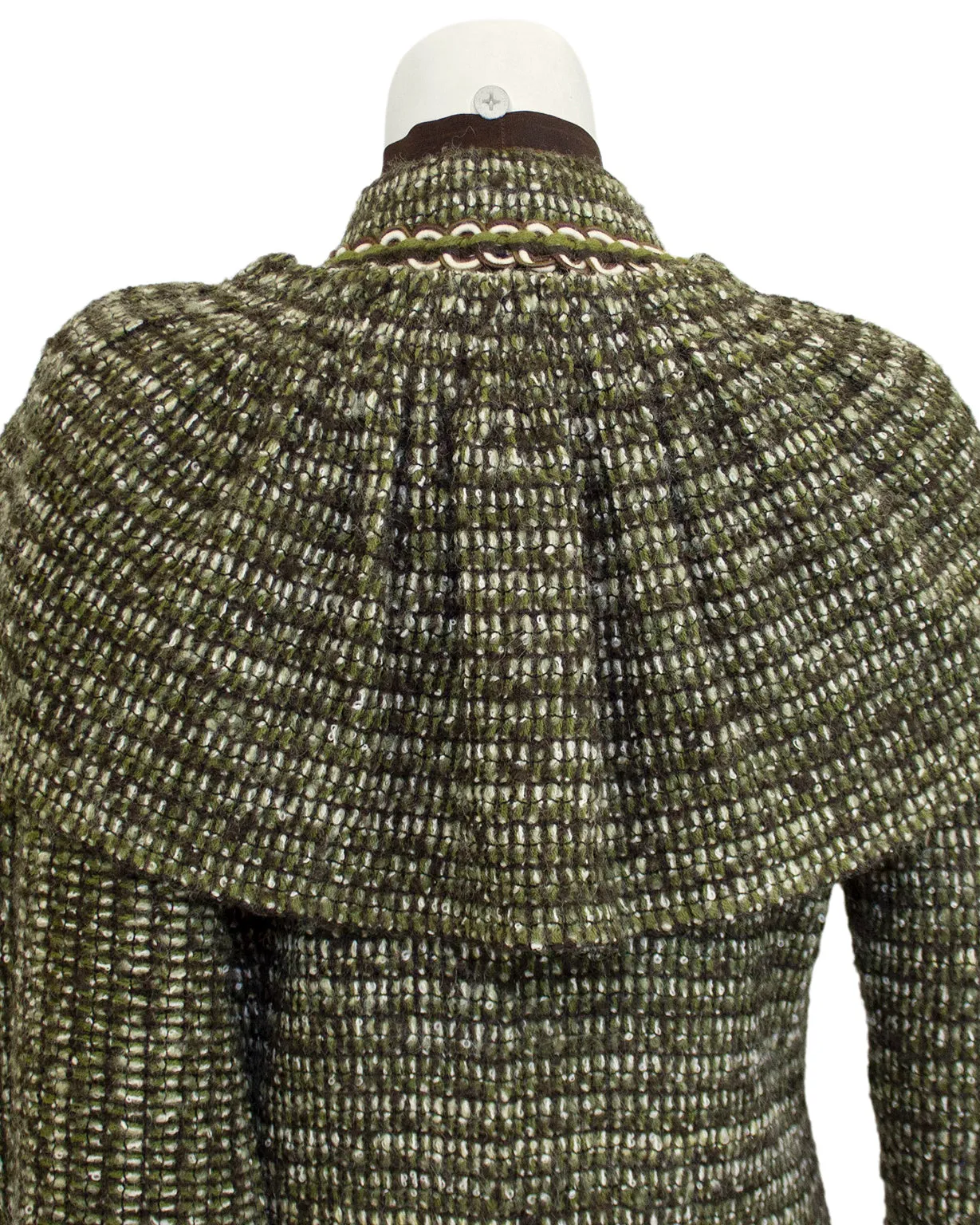 Green and Brown Tweed 6 Piece Skirt Suit from 1981