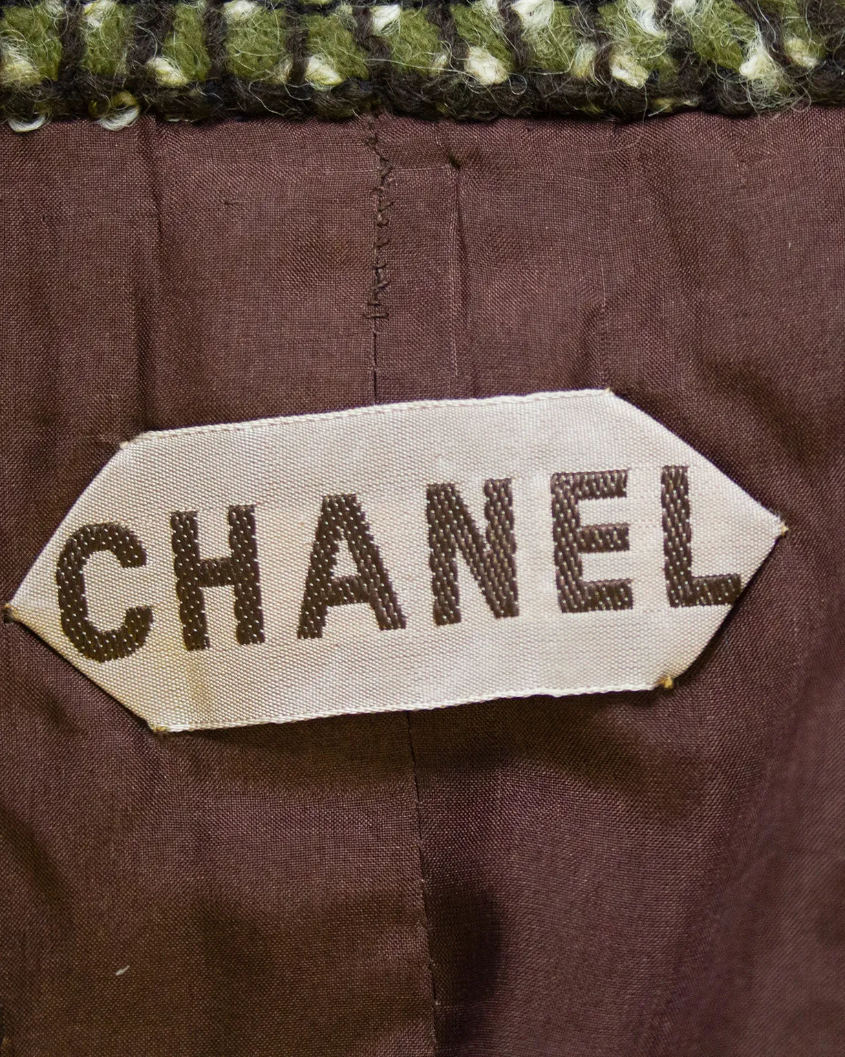 Green and Brown Tweed 6 Piece Skirt Suit from 1981