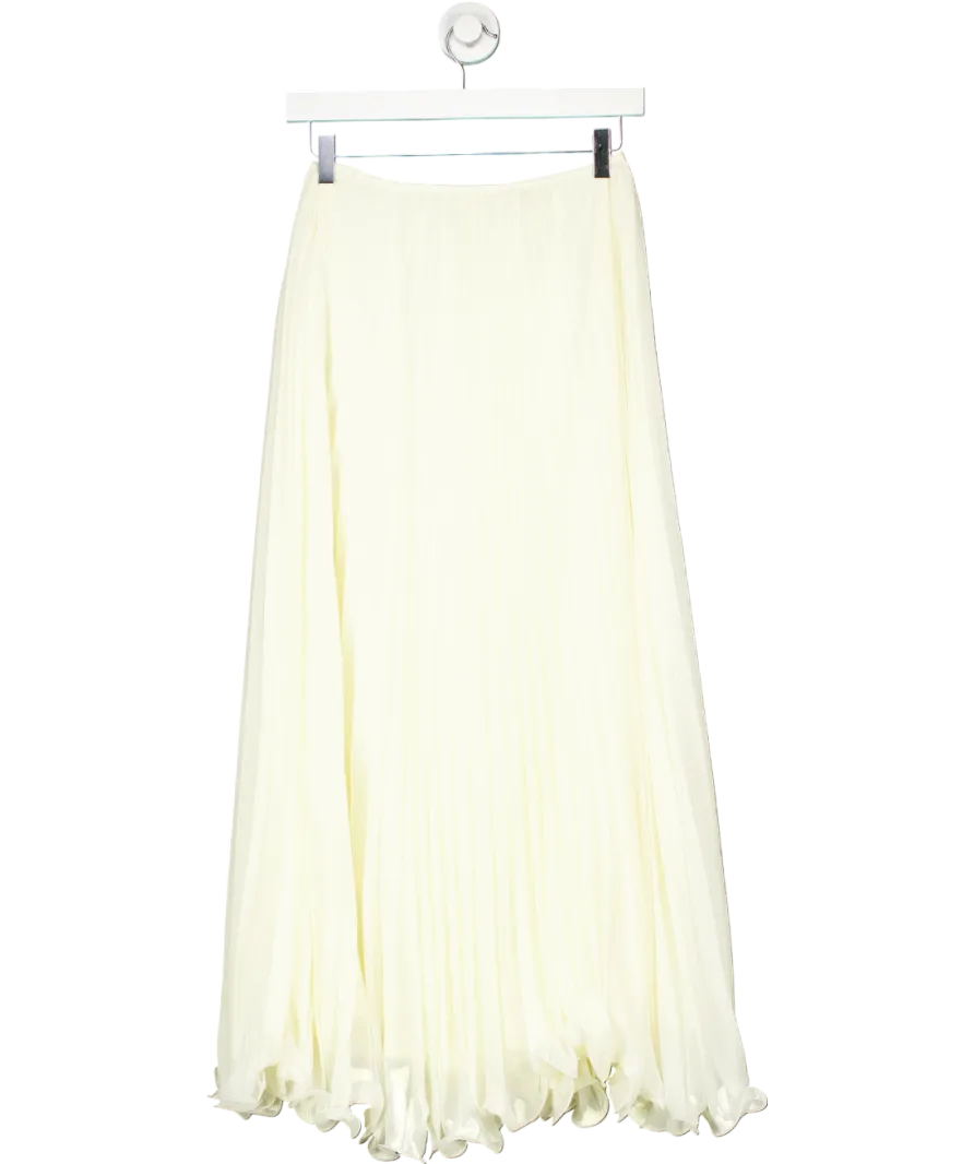 H&M Cream Plated Maxi Skirt UK S