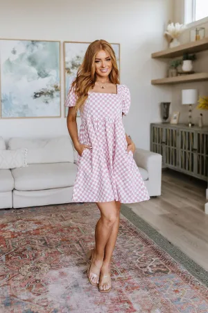 Hazel Blues® |  The Moment Checkered Babydoll Dress