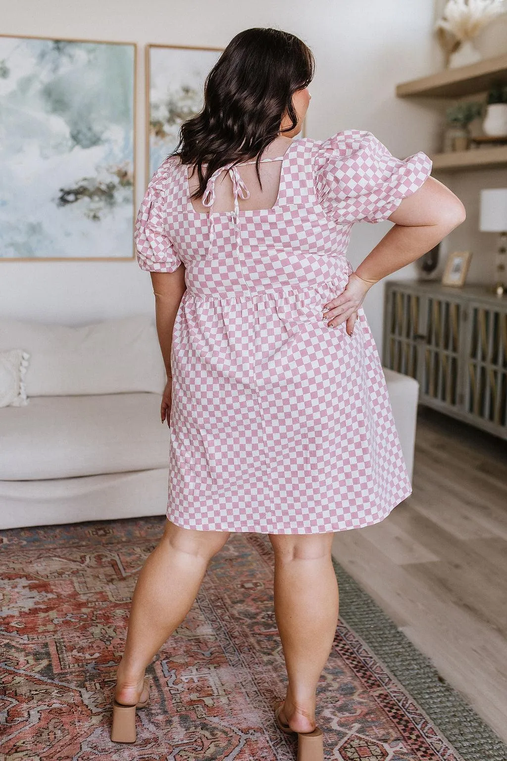Hazel Blues® |  The Moment Checkered Babydoll Dress