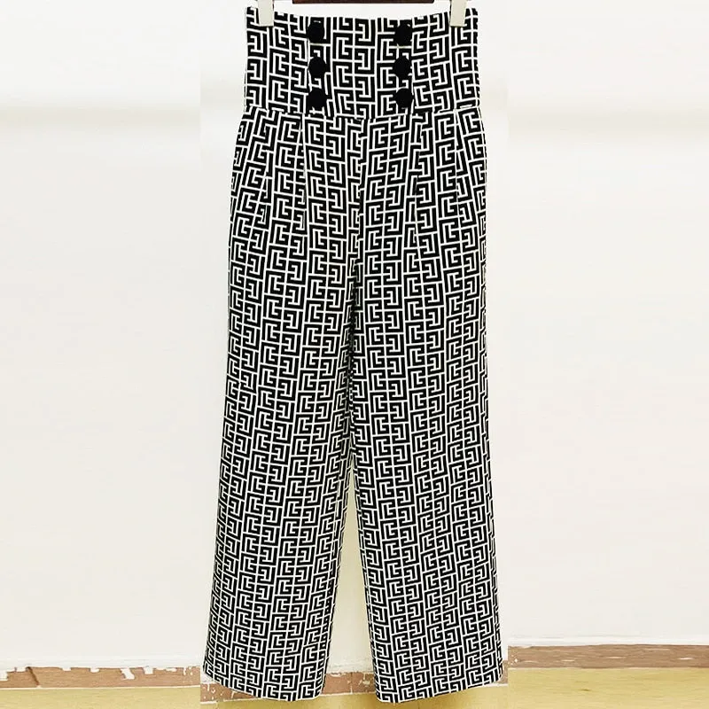 Hig Quality Pant, Blazer Shrug Plaid Geometric