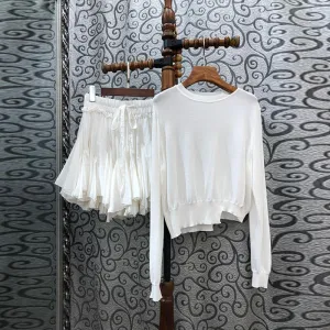 High Quality Sweater Suits 2022 Spring 2 Piece Knitted Set Women