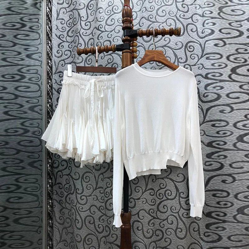 High Quality Sweater Suits 2022 Spring 2 Piece Knitted Set Women