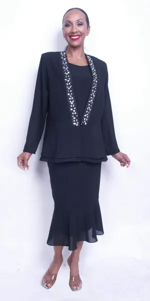Hosanna 5537 Plus Size 3-Piece Set Tea Length Dress Outfit
