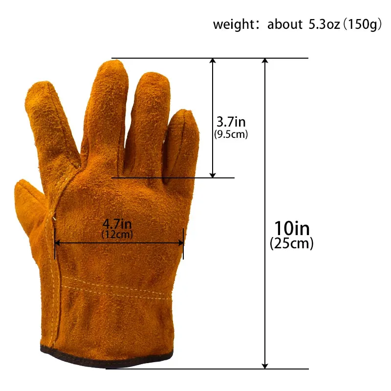 IronHide Pro Working Gloves - Premium Cowhide Safety Gloves (3, 5, or 10 Pairs)