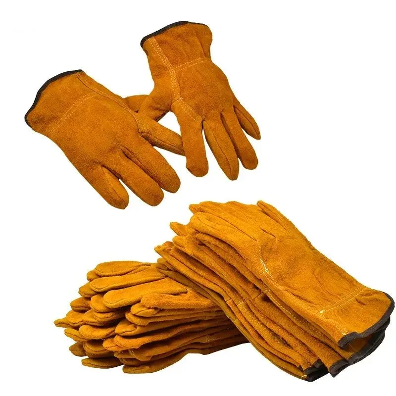 IronHide Pro Working Gloves - Premium Cowhide Safety Gloves (3, 5, or 10 Pairs)