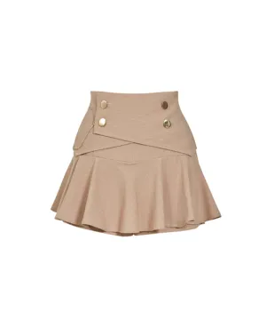 J.Jane Double Button Stripe Culotte Pants - Beige