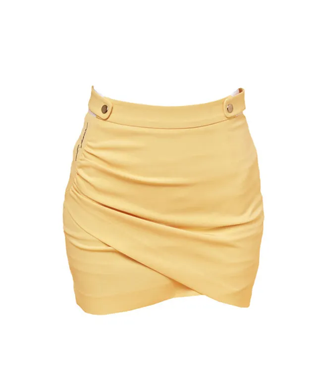 J.Jane Solid Snap Skirt (Yellow)