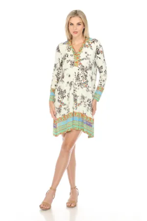 Johnny Was The Janie Dreamer Favorite 3/4 Sleeve Polo Swing Dress T35224