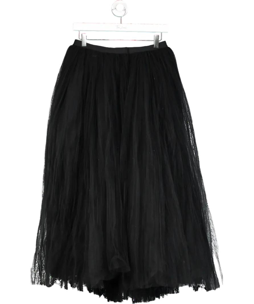 Khaite Black Samantha Pleated Tulle Midi Skirt UK S