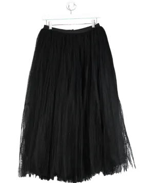 Khaite Black Samantha Pleated Tulle Midi Skirt UK S
