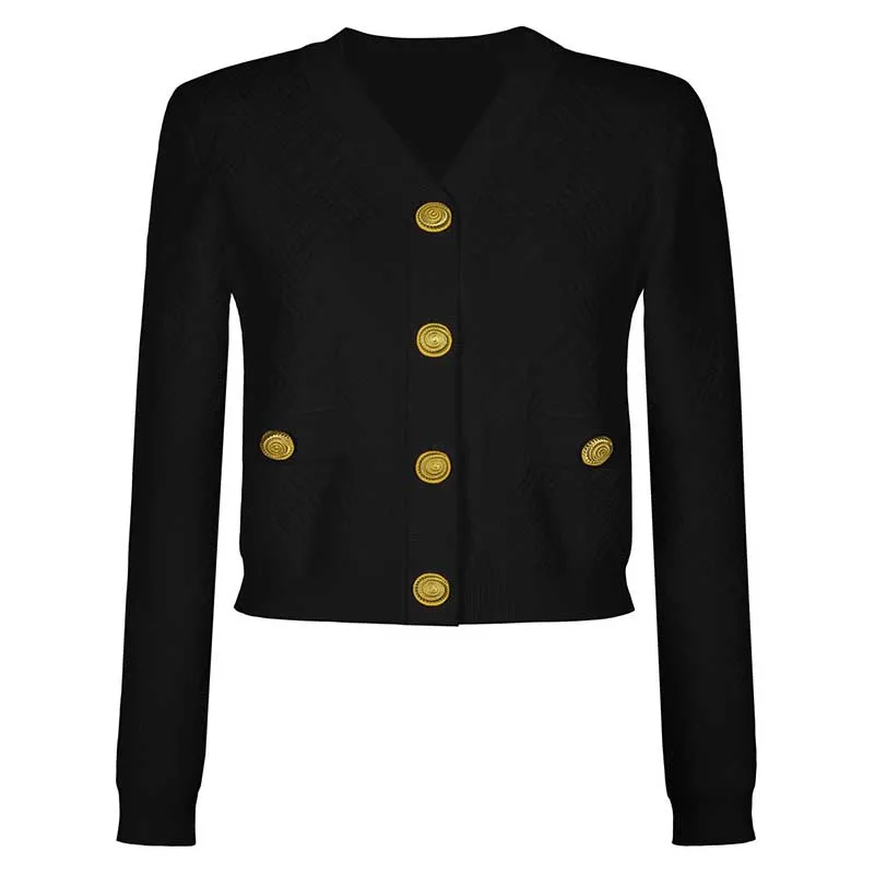 Knit Crop Top Skirt Suit Button-Up Cardigan Jacket   Mini Skirt Set