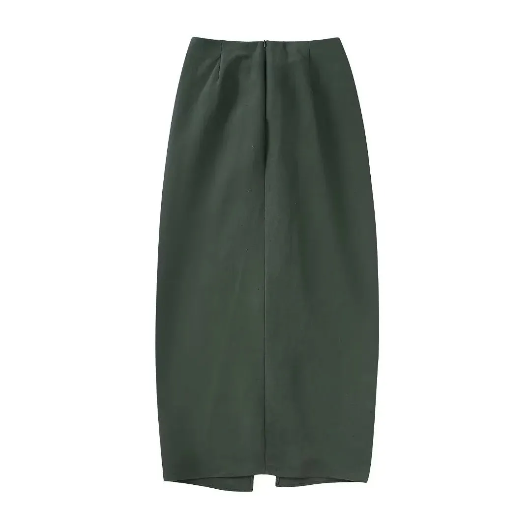 Ladies Long Sleeve Bow Shirts Tops Side Split Pleated Skirts Sets
