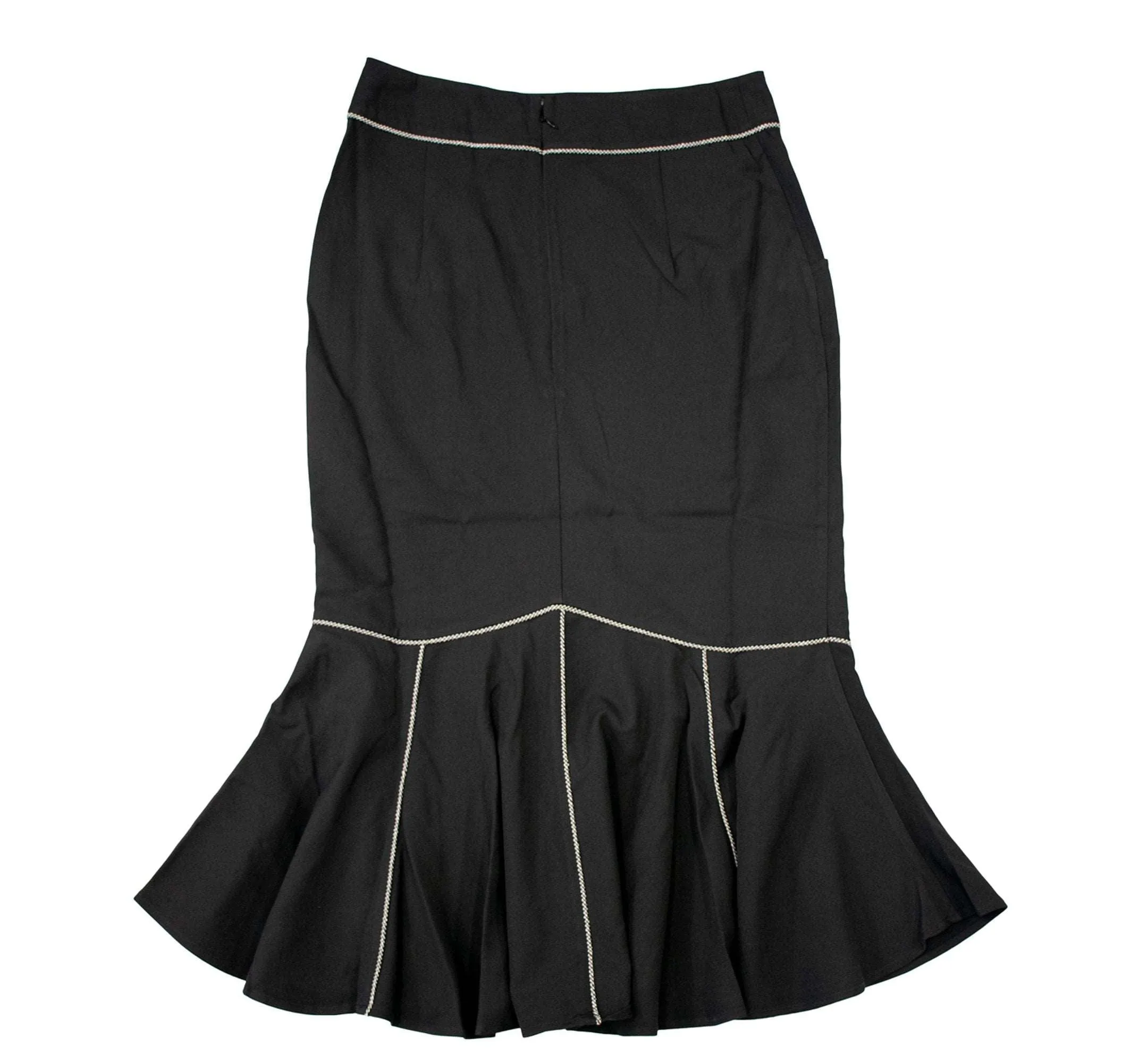 Long Calf Length Skirt- Black