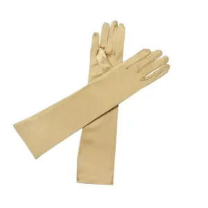 Long Satin Gloves - Gold or Silver