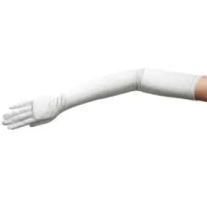 Long White Satin Gloves