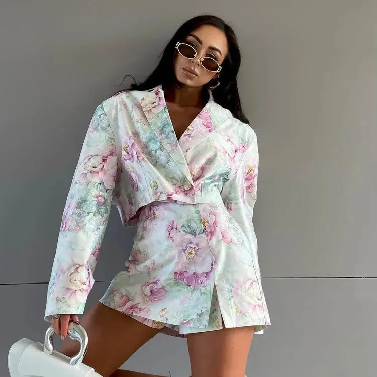 Loose-fitting Polo Collar Top  Skirt Outfit - Fashionable Long Sleeve Set