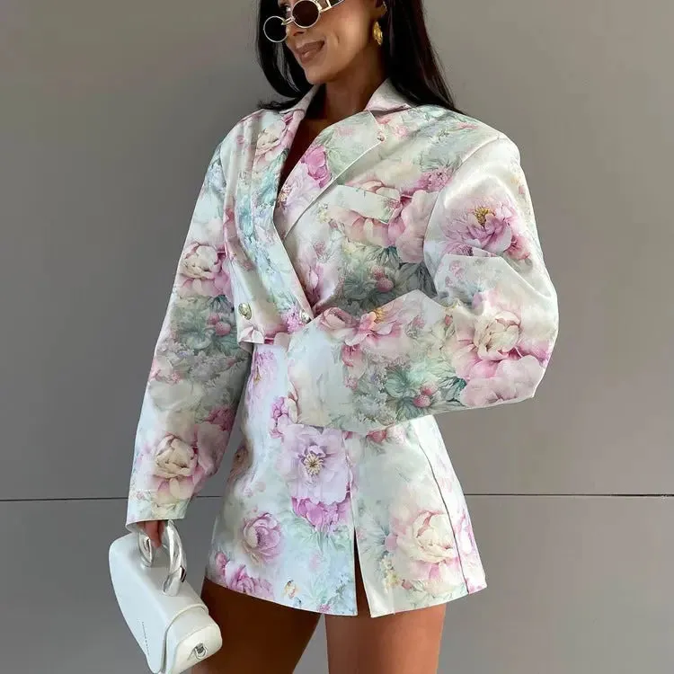 Loose-fitting Polo Collar Top  Skirt Outfit - Fashionable Long Sleeve Set