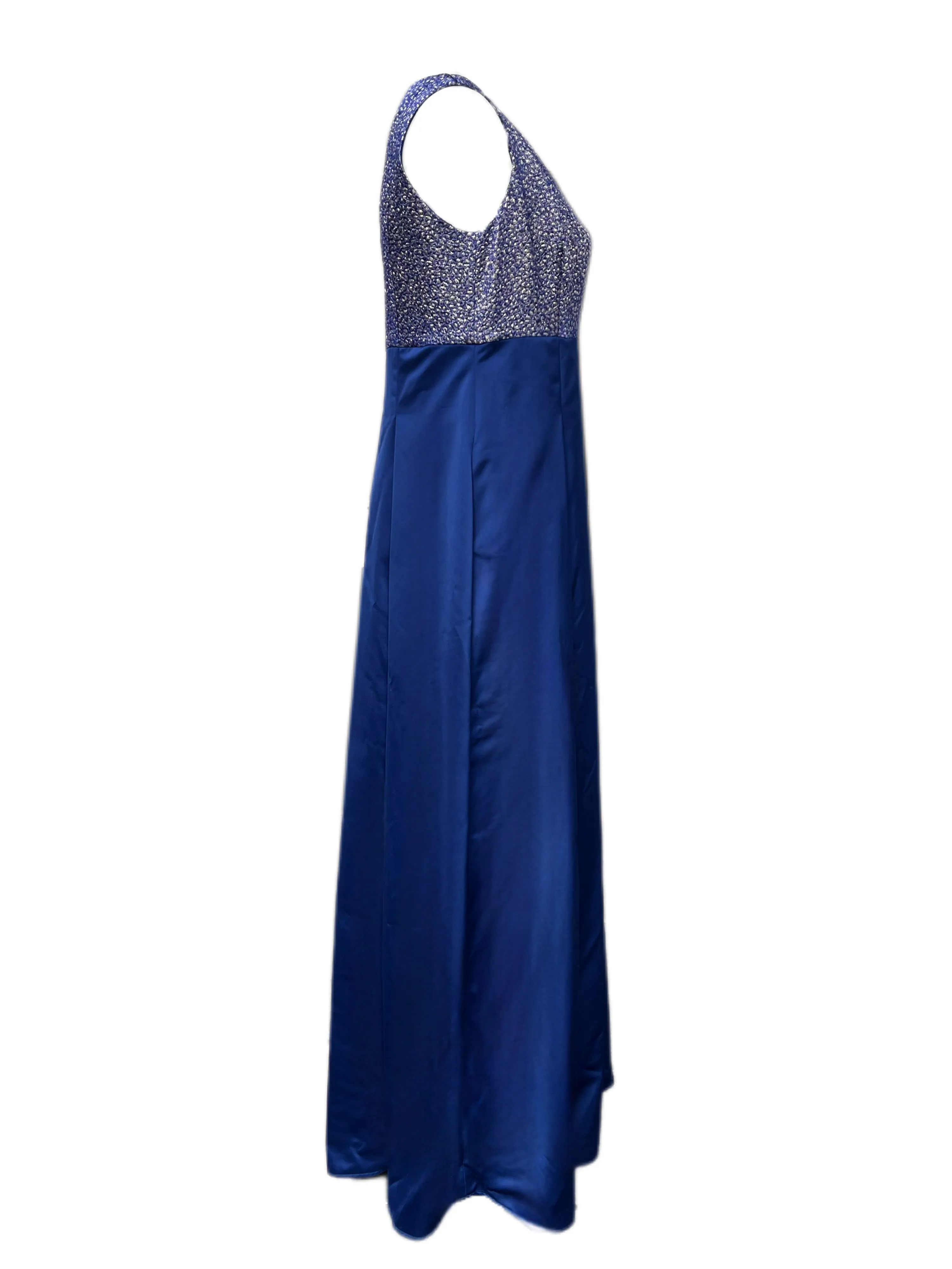 MARINA RINALDI Women's Blue Elemento Empire Waist Dress $1295 NWT